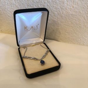 Blue Sapphire and Diamond Necklace